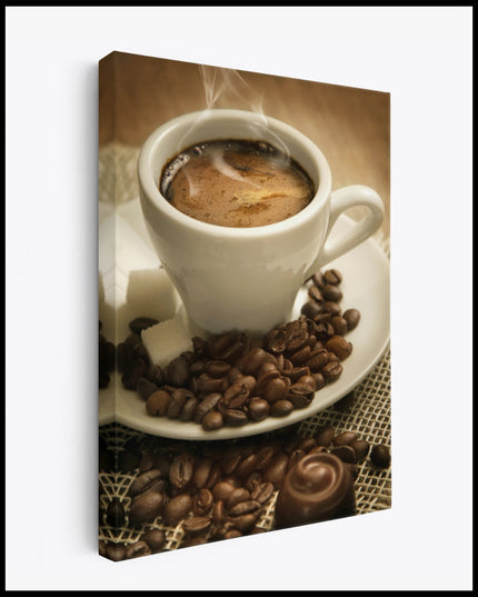 Steaming Coffee Canvas