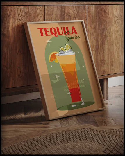 Tequila Sunrise Cocktail Poster