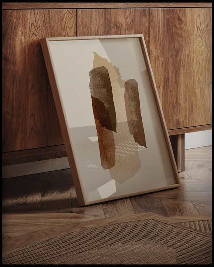 Brown Brush Strokes Poster