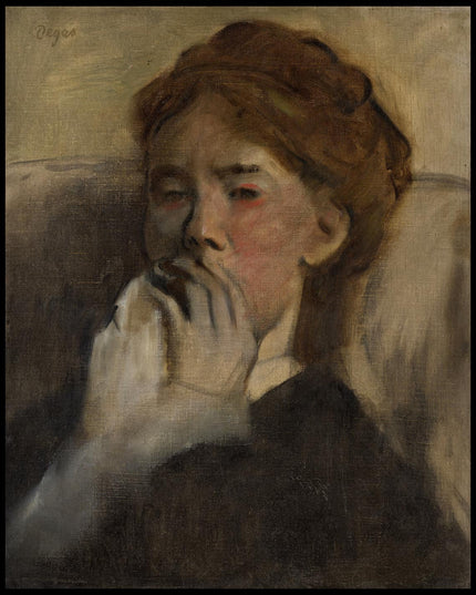 Young Woman with Her Hand over Her Mouth