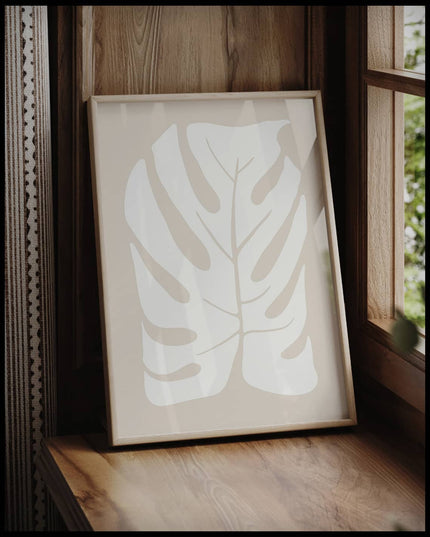 Monstera Beige Illustration Poster